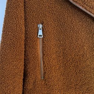 Brown Bouclé Moto Jacket